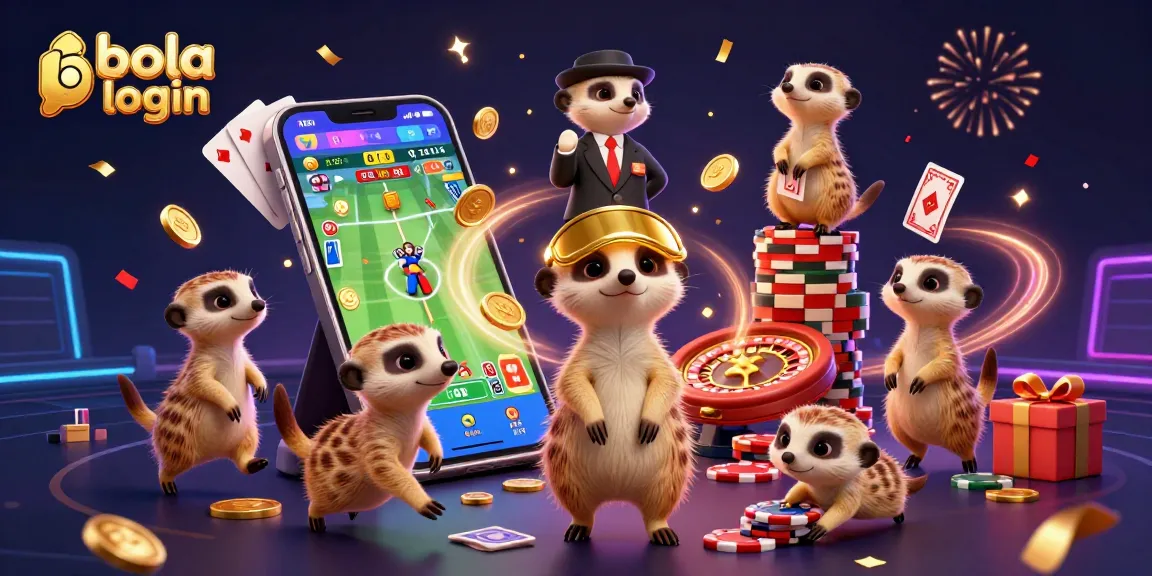 Place bets responsibly at bola login with meerkats managing a lively casino atmosphere.
