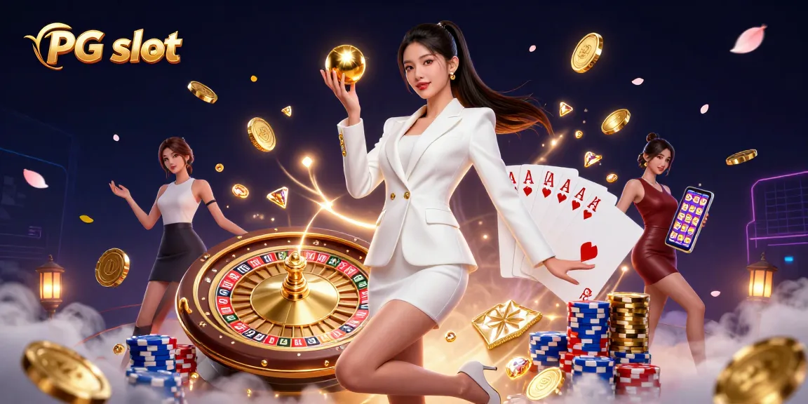 Engage with PG slot through vibrant 3D casino visuals showcasing winning moments.