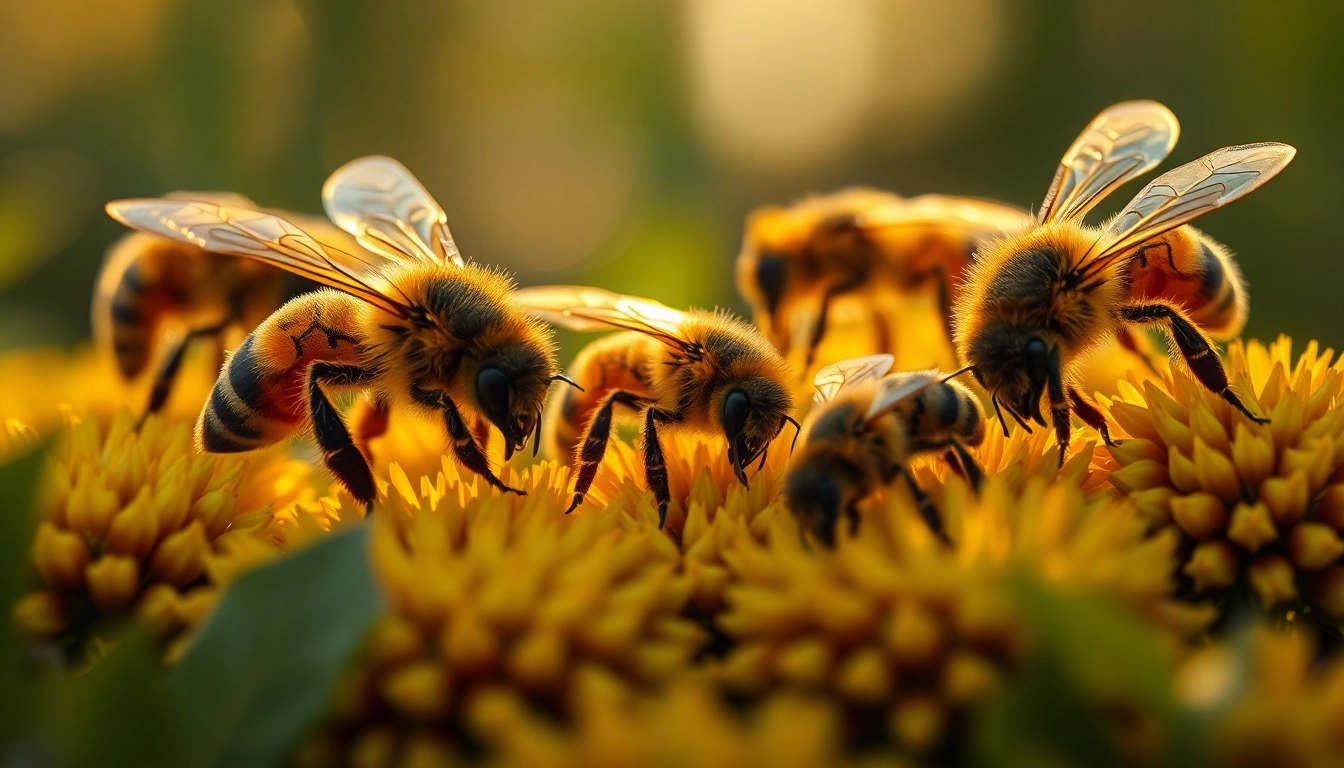 Observando núcleos de abejas en la colmena, donde las abejas trabajan activamente.
