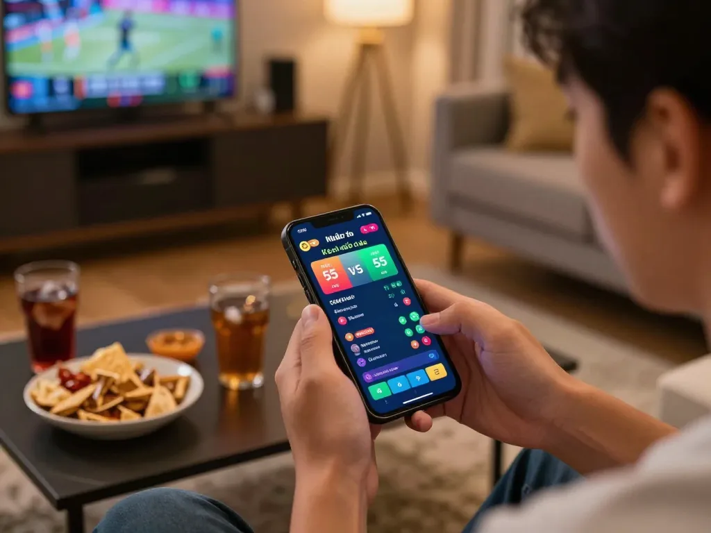 Engaging with Kèo nhà cái 55 odds on mobile app during sports betting session.