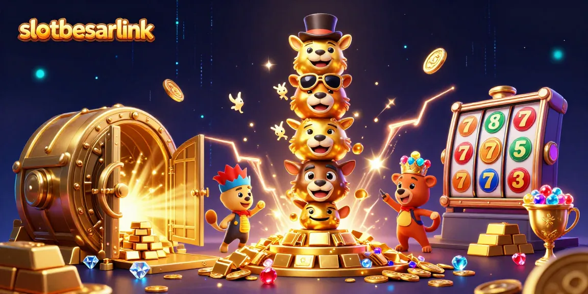 Spin reels and win big at slotbesarlink with a dynamic 3D casino illustration showcasing vibrant gaming elements.