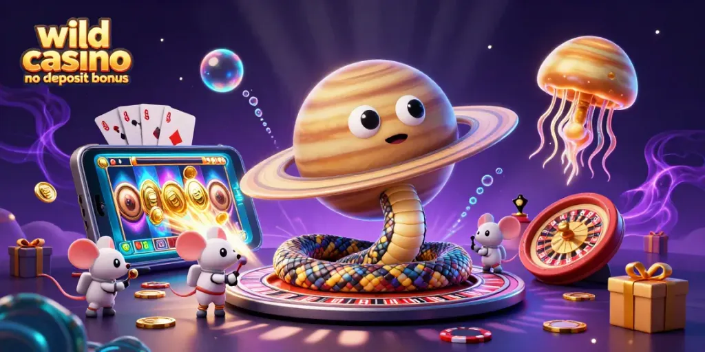 Discover the wild casino no deposit bonus with lively characters and vibrant gaming elements.