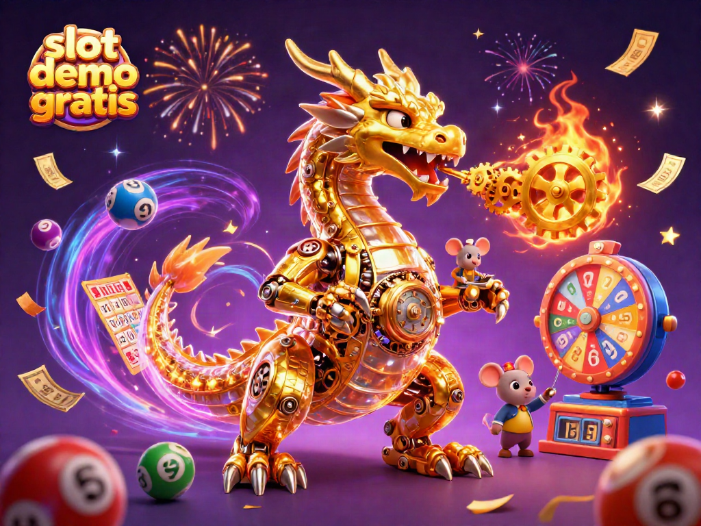 Engage with the excitement of slot demo gratis featuring a golden dragon and vibrant game elements.