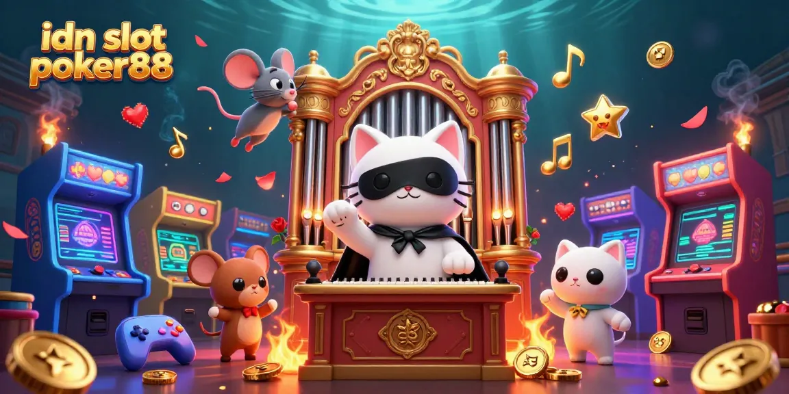 Engage with idn slot poker88 in a vibrant casino scene featuring dynamic gaming elements and characters.