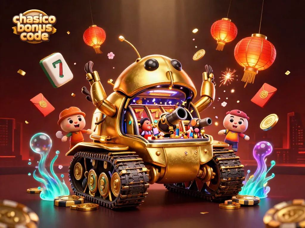 Engage with the exciting chanced casino bonus code scene showcasing a golden beetle tank casino.