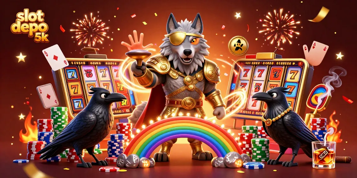 Experience the thrill of slot depo 5k with an epic 3D fantasy scene showcasing Norse mythology elements.