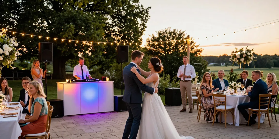 Hochzeit DJ Brandenburg sorgt für eine unvergessliche Feier mit tanzenden Gästen und romantischer Atmosphäre.