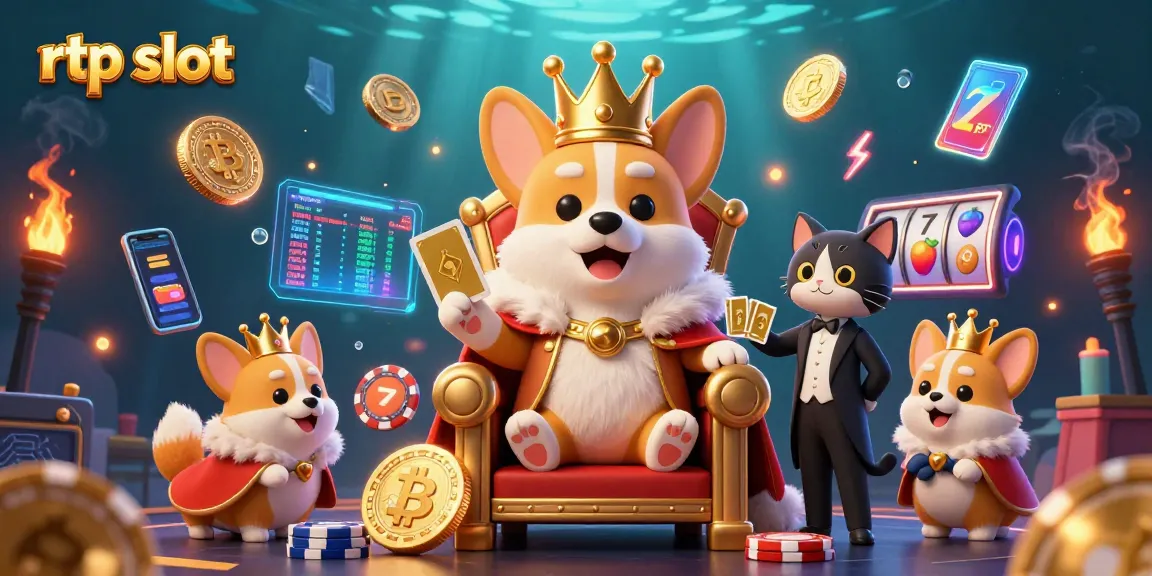 Engage with rtp slot dynamics featuring royal corgi king in a vibrant casino scene.