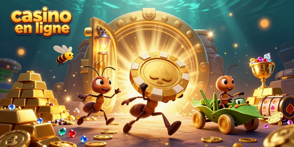 Jouez au casino en ligne avec des expériences riches illustrées par des fourmis et une luciole.