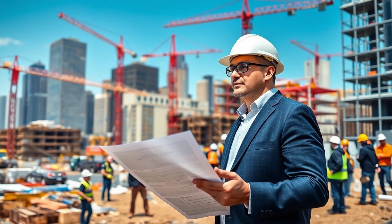 New York Construction Manager supervising a construction site, showcasing leadership and collaboration.