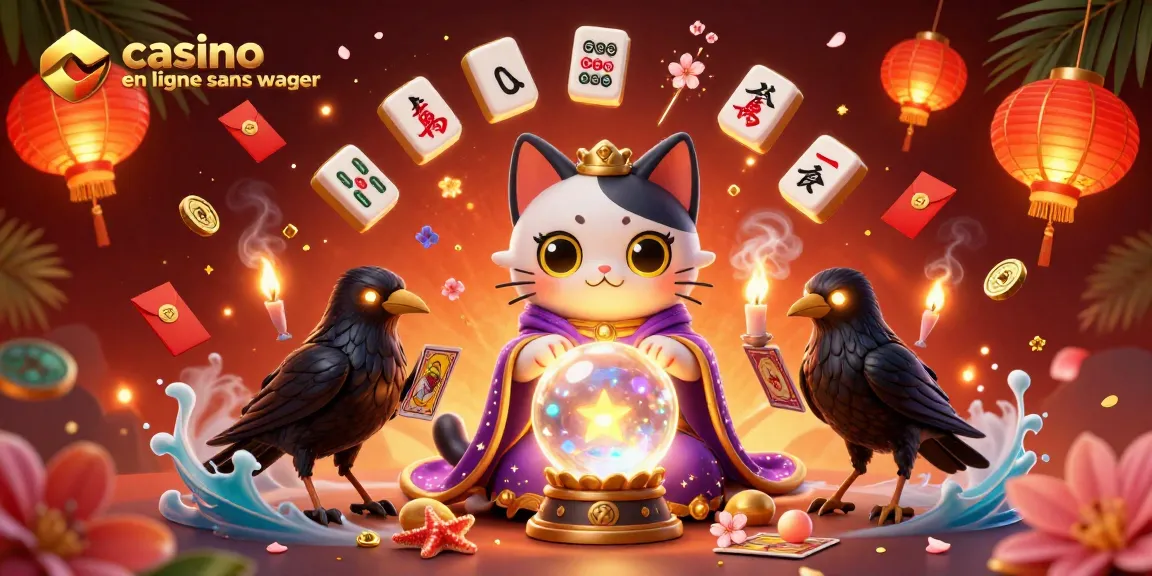 Vivez l'excitation dans une scène vibrante de casino en ligne sans wager, mettant en vedette des créatures mystiques et des éléments de jeu palpitants.