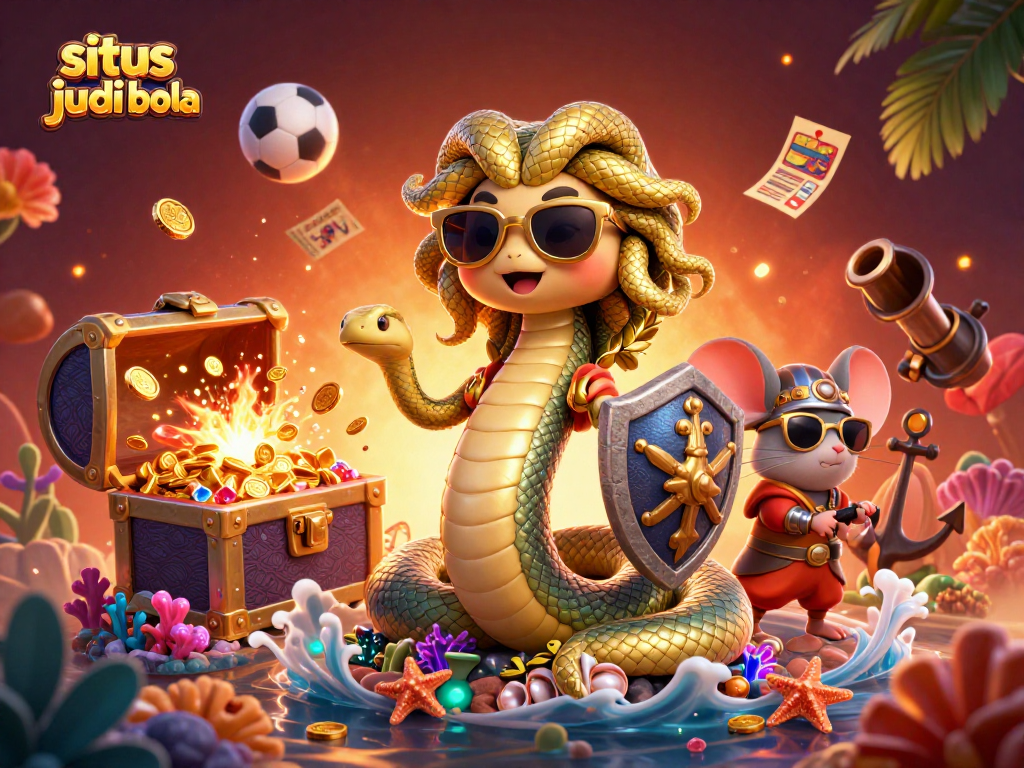 Engage in exciting sports betting at situs judi bola with dynamic scenes of characters and treasures.
