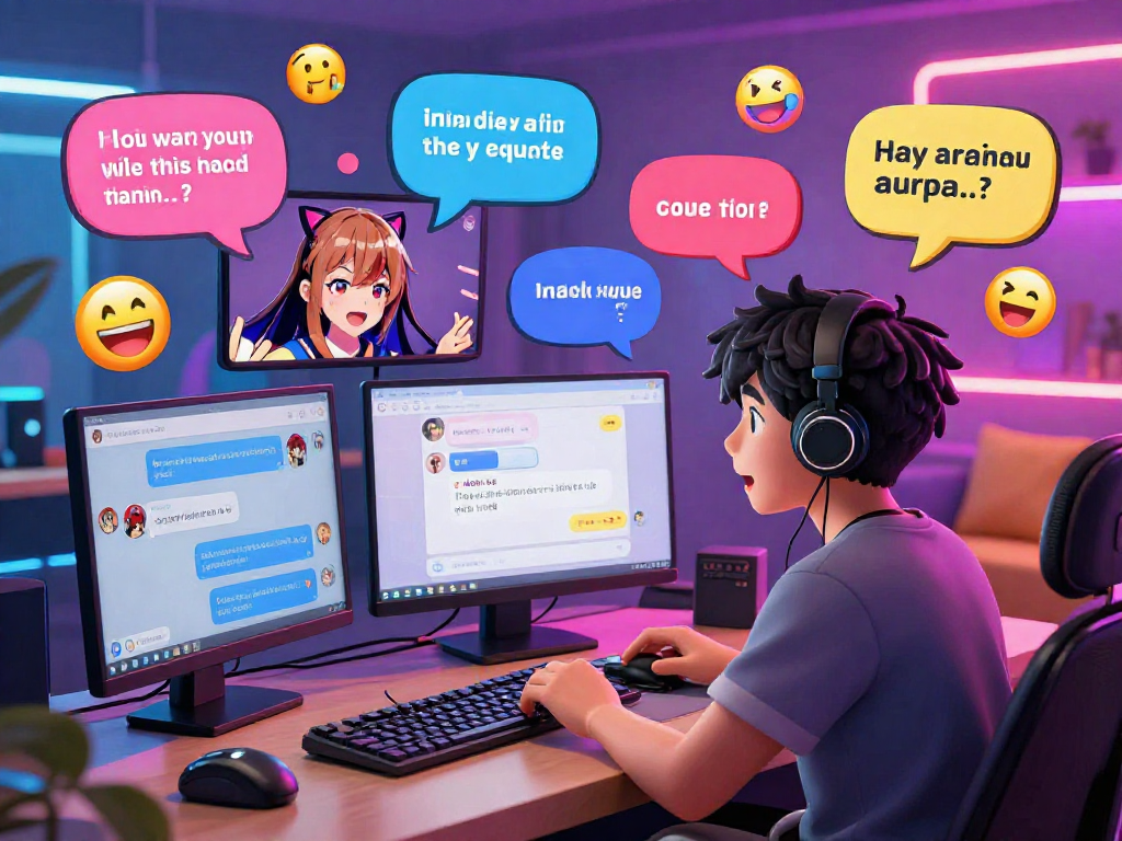 Engaging hentai ai chat scene with vibrant avatars and dialogue, showcasing playful interactions.