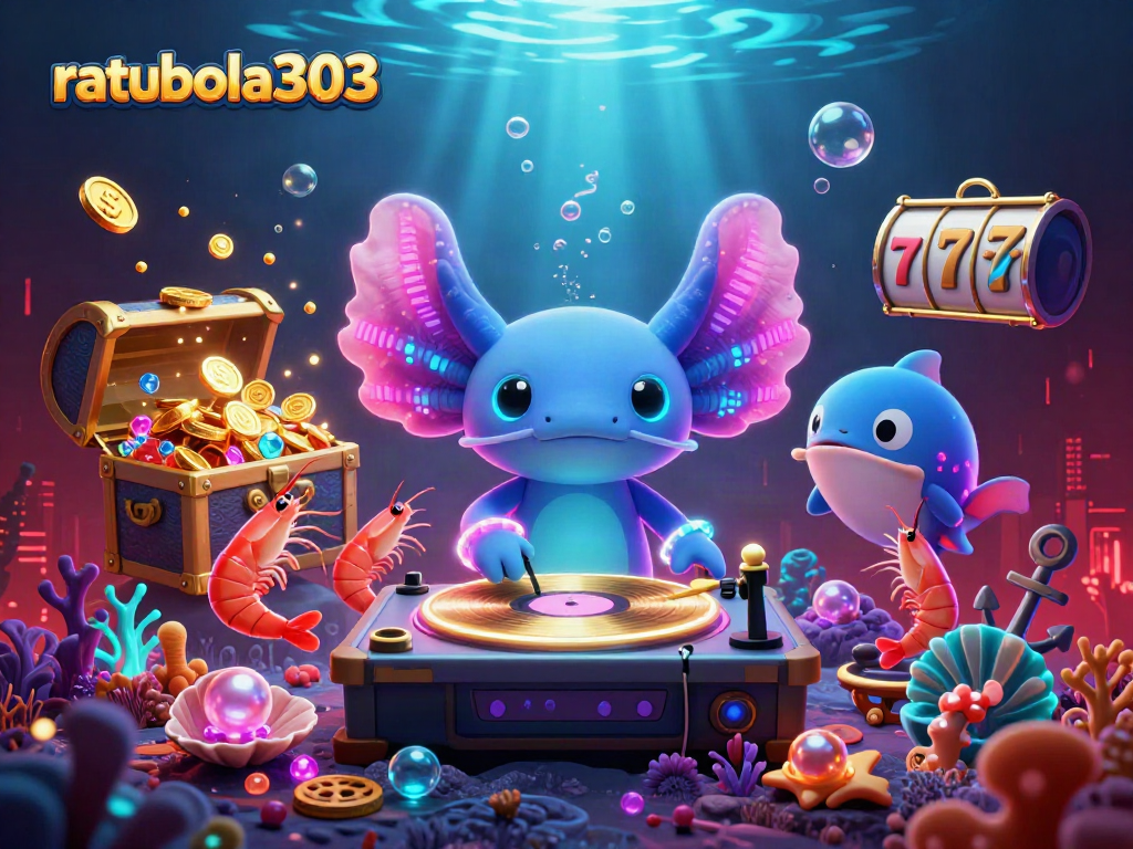 ratubola303 meriahkan permainan slot dengan DJ axolotl di dunia bawah laut yang penuh harta
