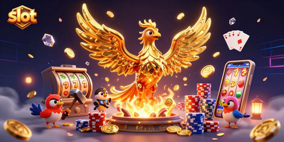 Engage with thrilling slot action featuring lucky sevens, phoenix, and cascading coins.