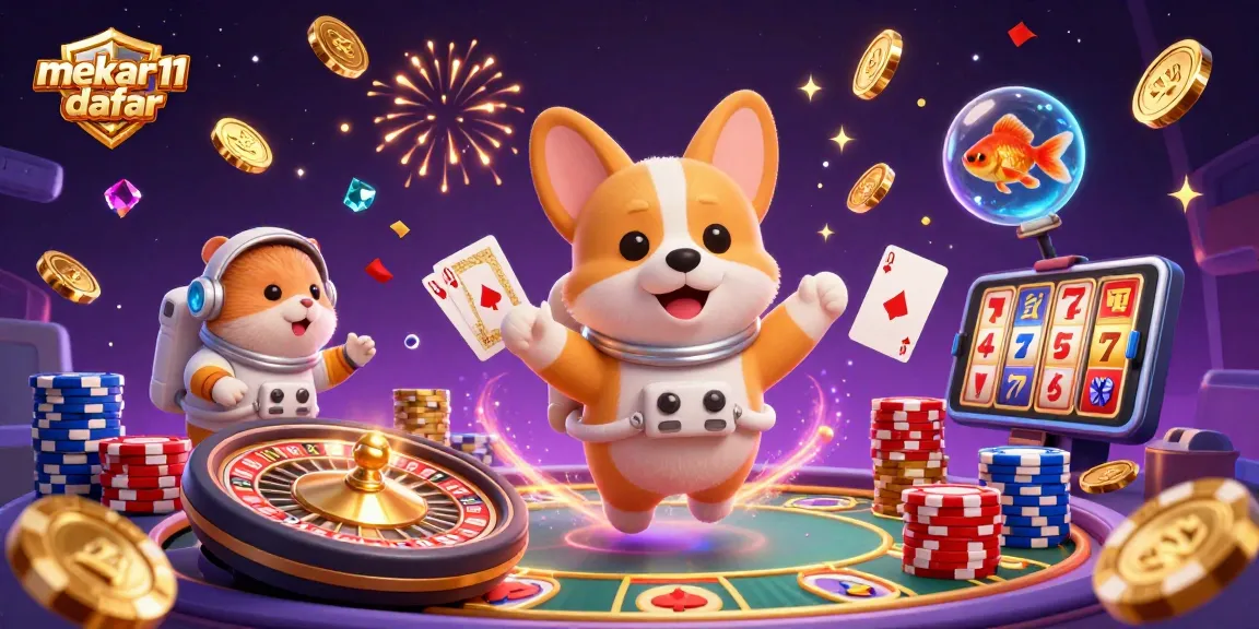 Win big with mekar11 daftar in this ultra-detailed space casino adventure, featuring floating characters and dynamic gaming elements.