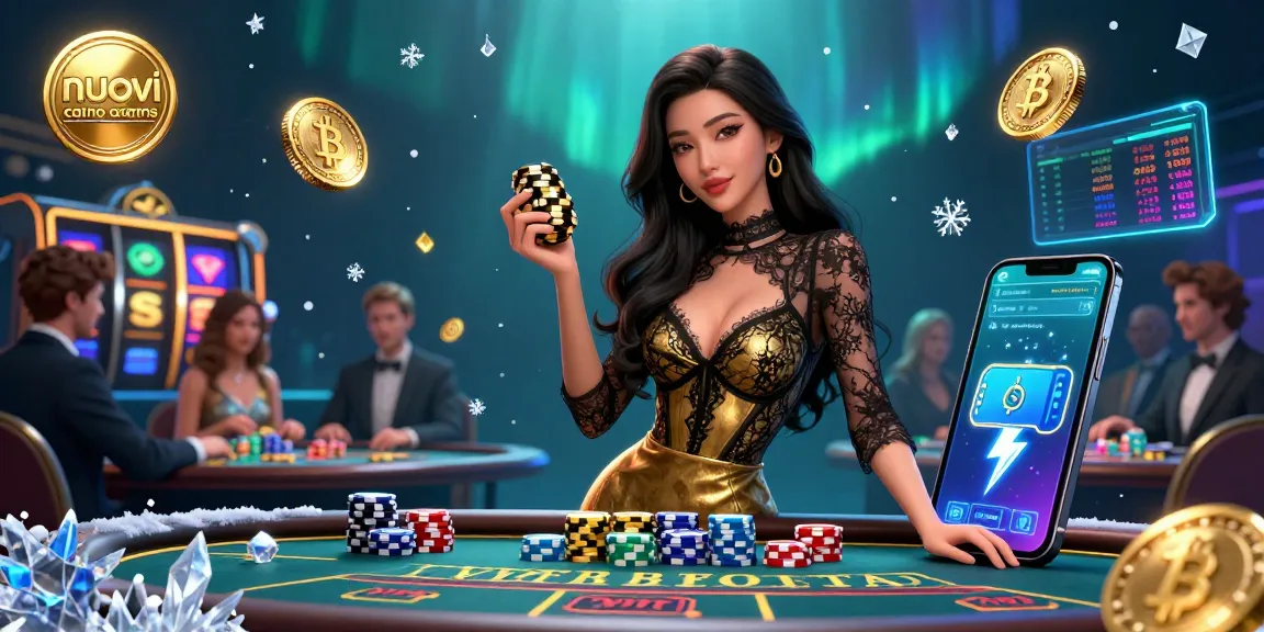 Scopri l'emozionante esperienza dei nuovi casino non AAMS, con grafiche vibranti di una scena di baccarat con elementi crypto.