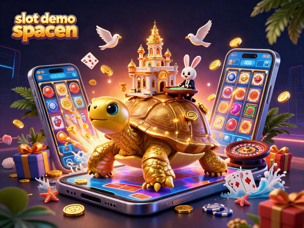 Engage with slot demo spaceman in an ultra-detailed 3D casino illustration featuring vibrant characters and dynamic game elements.