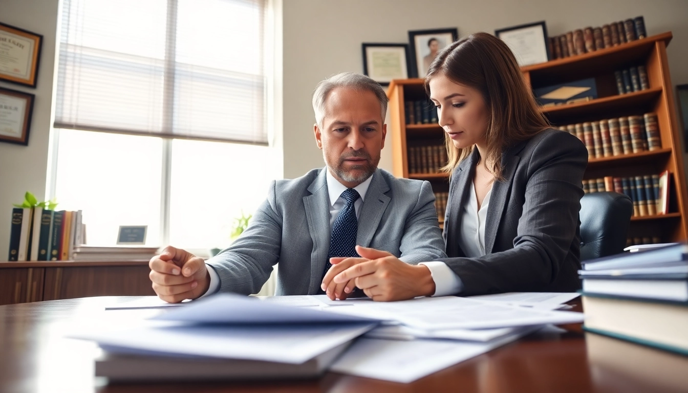 Truck accident attorney Clearwater consulting with a client about legal strategies.