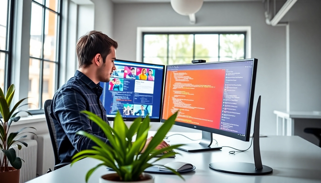 Enhance your business visibility with Hereford Web Design in a modern office setting.