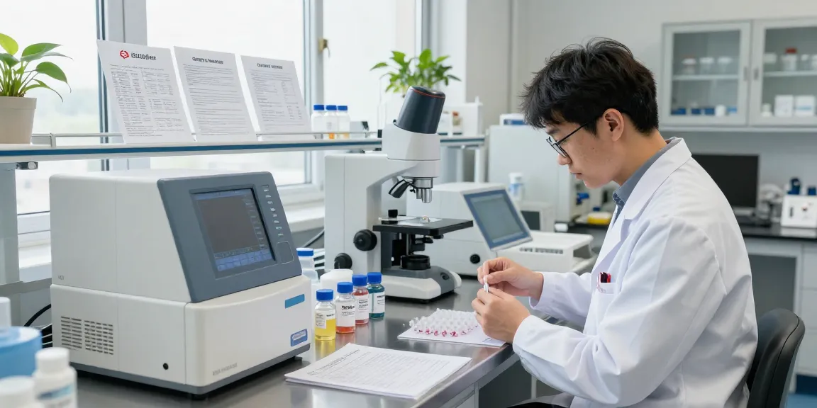 Scientist working with Swiss Chems peptides in a modern laboratory, emphasizing precision and research quality.