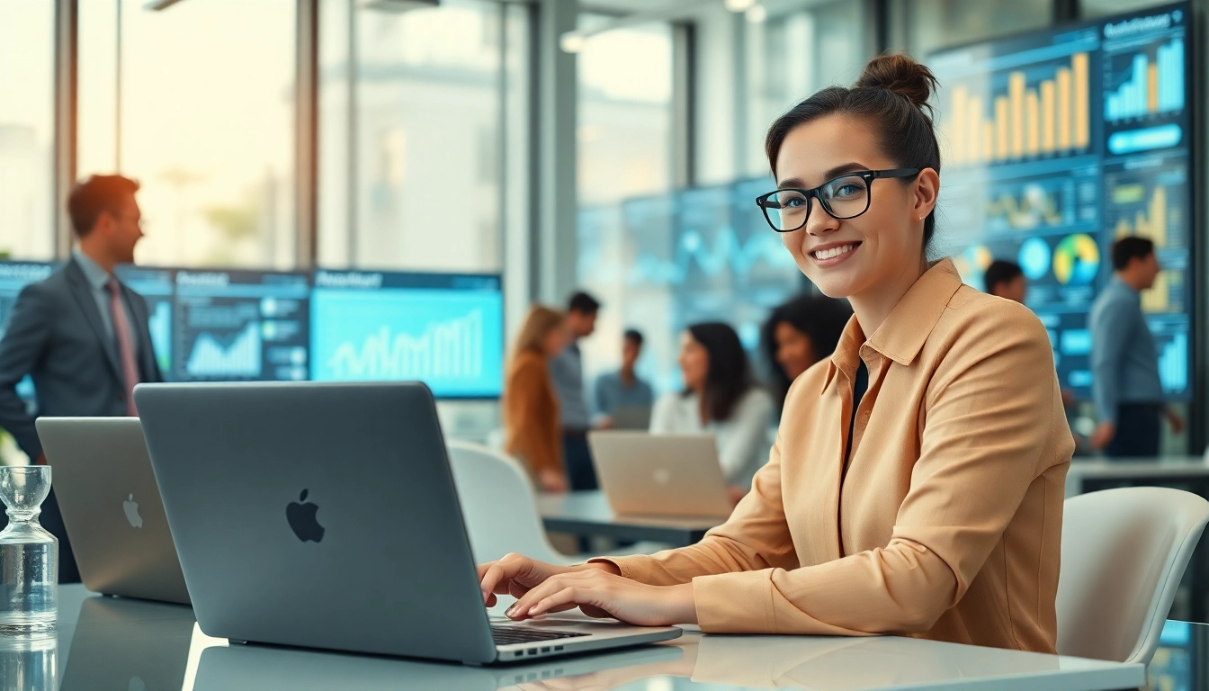 Engaging assistant for enterprise in a modern office setting, fostering collaboration and productivity.
