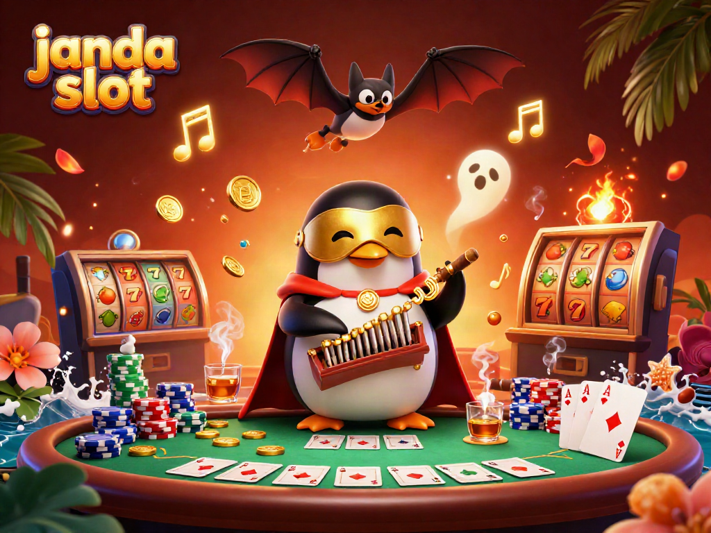 Gameplay janda slot dengan penguin opera dan elemen kasino menarik lainnya.