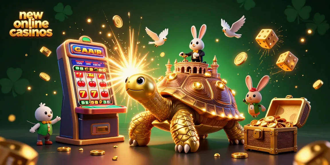 Experience the excitement of new online casinos with a vibrant, dynamic 3D casino scene.