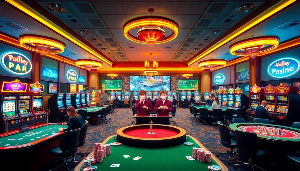 KJC AC 3 immersive casino experience with thrilling tables, dice, and slot machines.