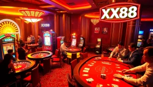Experience the thrill of gambling at Nhà cái XX88 with players winning at the roulette and poker tables.