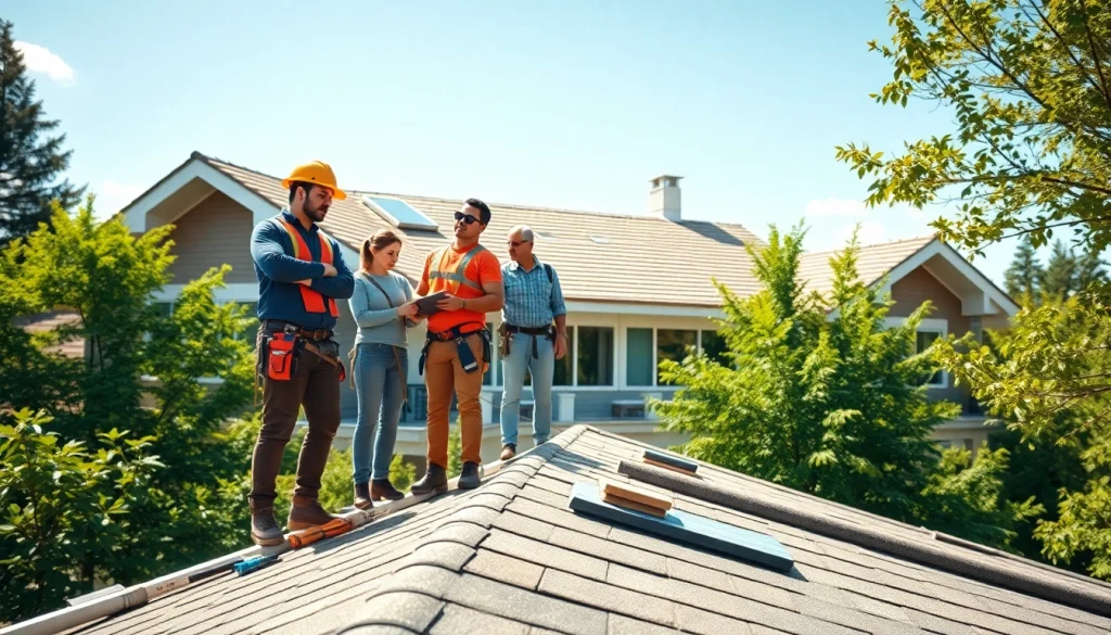 Showcase of high-quality roofing solutions installation by a professional team on a modern home.