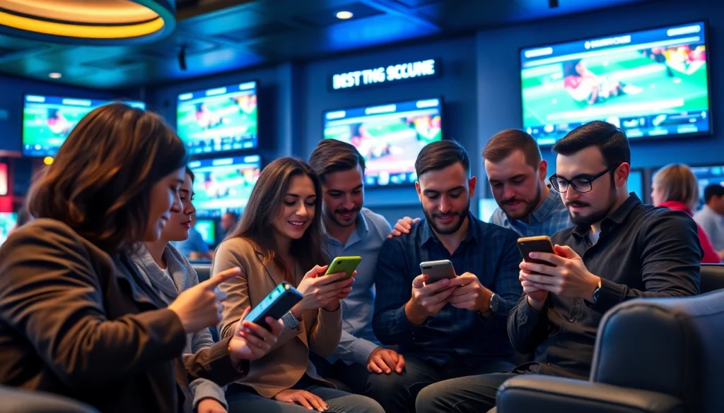 Find the best sports betting sites Mexico with engaging gamblers analyzing odds in a lively setting.