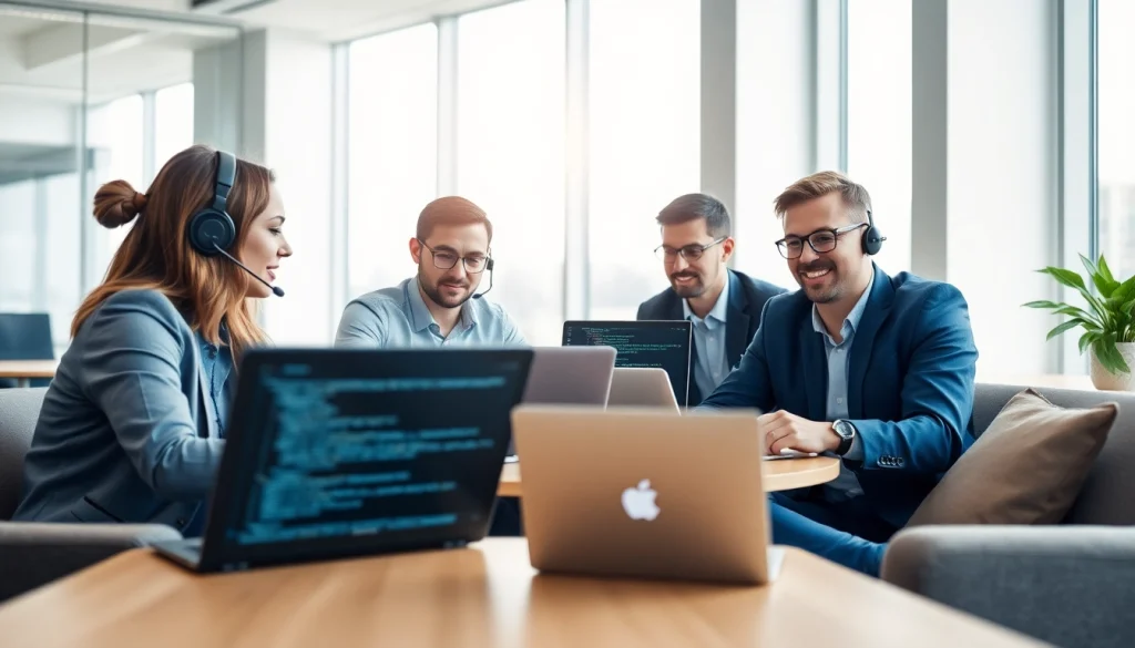 Delivering efficient IT Support for Businesses with a professional team collaborating in a modern office.