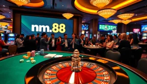 Experience the thrill of mm 88 with exciting poker action at a bustling casino.