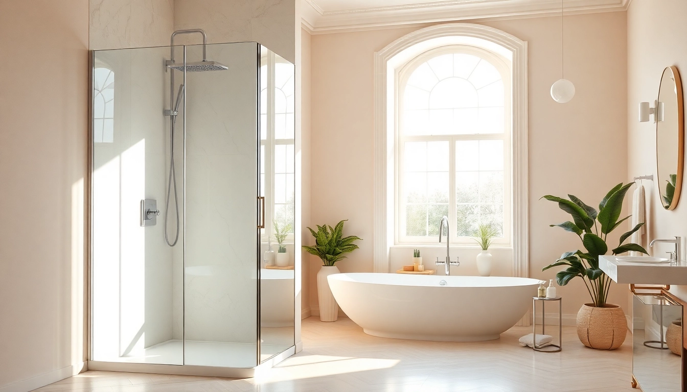 Découvrez la cabine de douche moderne de sunny showers france et son éclairage naturel.