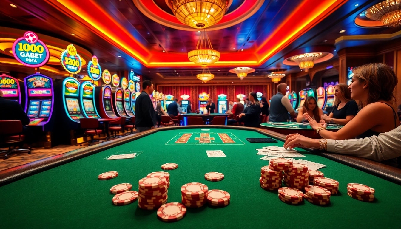 Experience the thrill of the 8kbet casino with vibrant gaming action and luxurious ambiance.