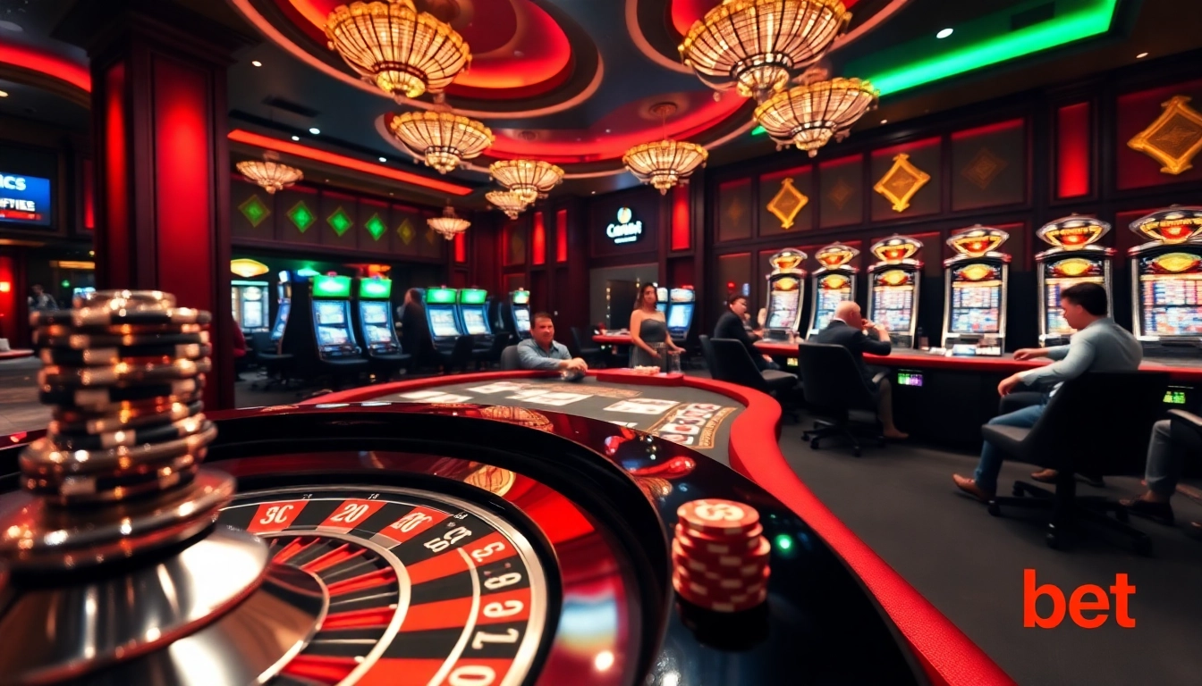 Experience the thrill of gambling at link 188bet with vibrant casino tables and engaging players.