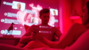 Engaging visual of sex chat AI platform interface showcasing playful conversations and AI characters.