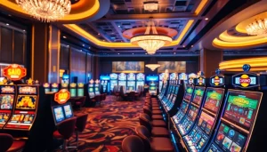 Engaging online casinos for South Carolina showcasing vibrant gaming activities and luxurious environment.