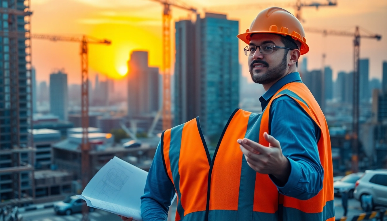Manhattan Construction Manager directing a project at a vibrant construction site.