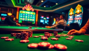 GA6789 players engaged in a thrilling poker game at a luxurious casino.