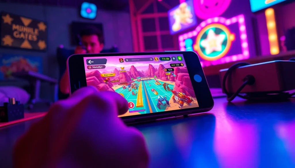 Mobile porn game showcasing an engaging smartphone interface with colorful game characters.
