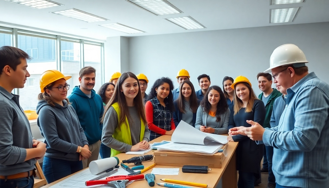 Engaging construction education Colorado session with students actively learning in a classroom.