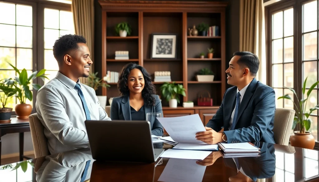 Brooklyn Estate Planning Lawyer advising a couple in a professional office setting.