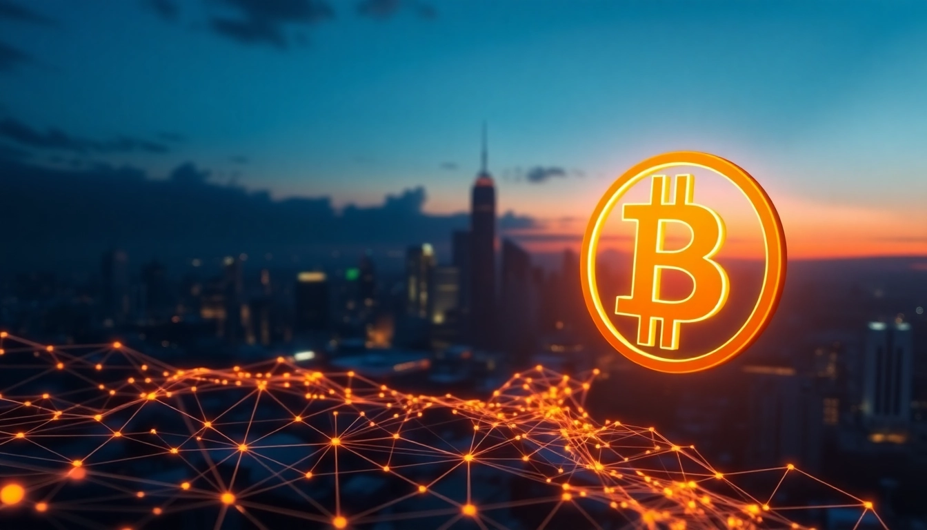 Comprendre bitcoin à travers une illustration symbolique et dynamique de la technologie blockchain.