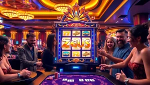 Experience the excitement of the Zeus slot machine with thrilling wins and vibrant casino ambiance.
