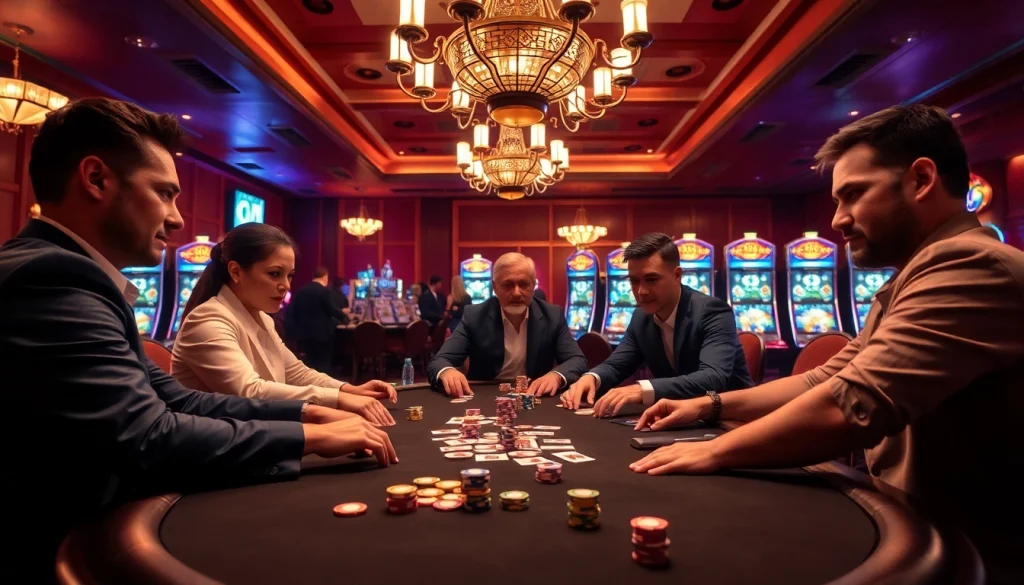 Experience thrilling gameplay at https:/nk88.us.com/ with intense poker action and vibrant casino elements.