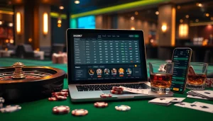 Experience sbobet's online betting with vibrant visuals of casino games and winning odds.