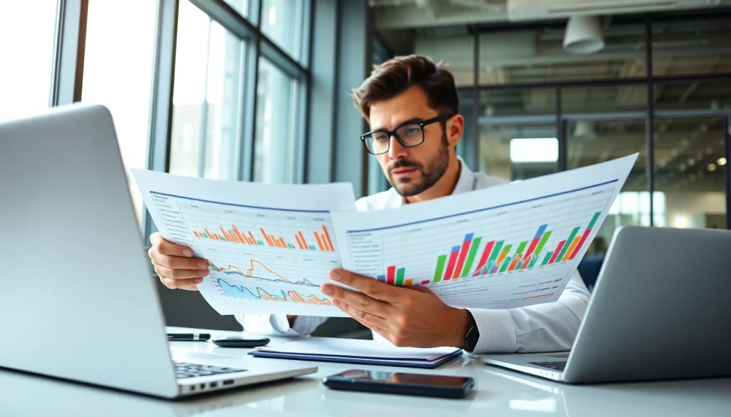 Find competitor pricing analysis with a business analyst at a modern desk.