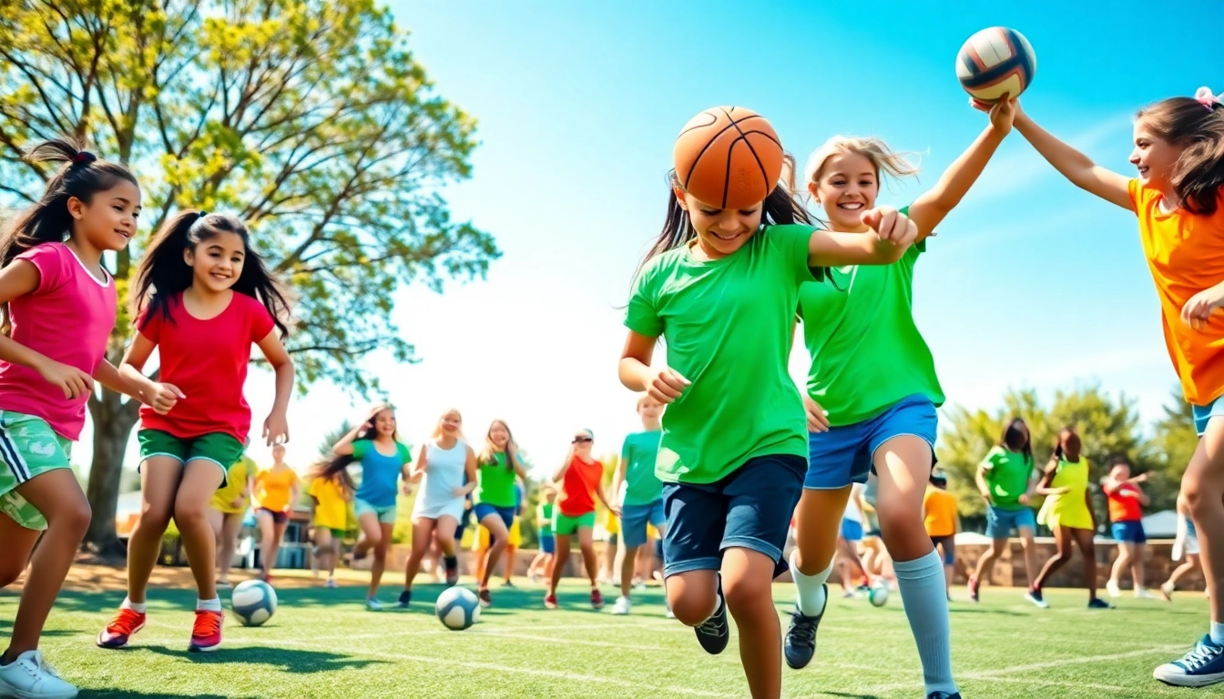 Girls enjoying various sports activities at Multi Sports Camps for Girls designed for teamwork and fun.
